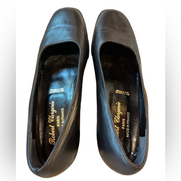 Robert Clergery black leather shoes made in Paris France. Size 7 - Picture 1 of 9